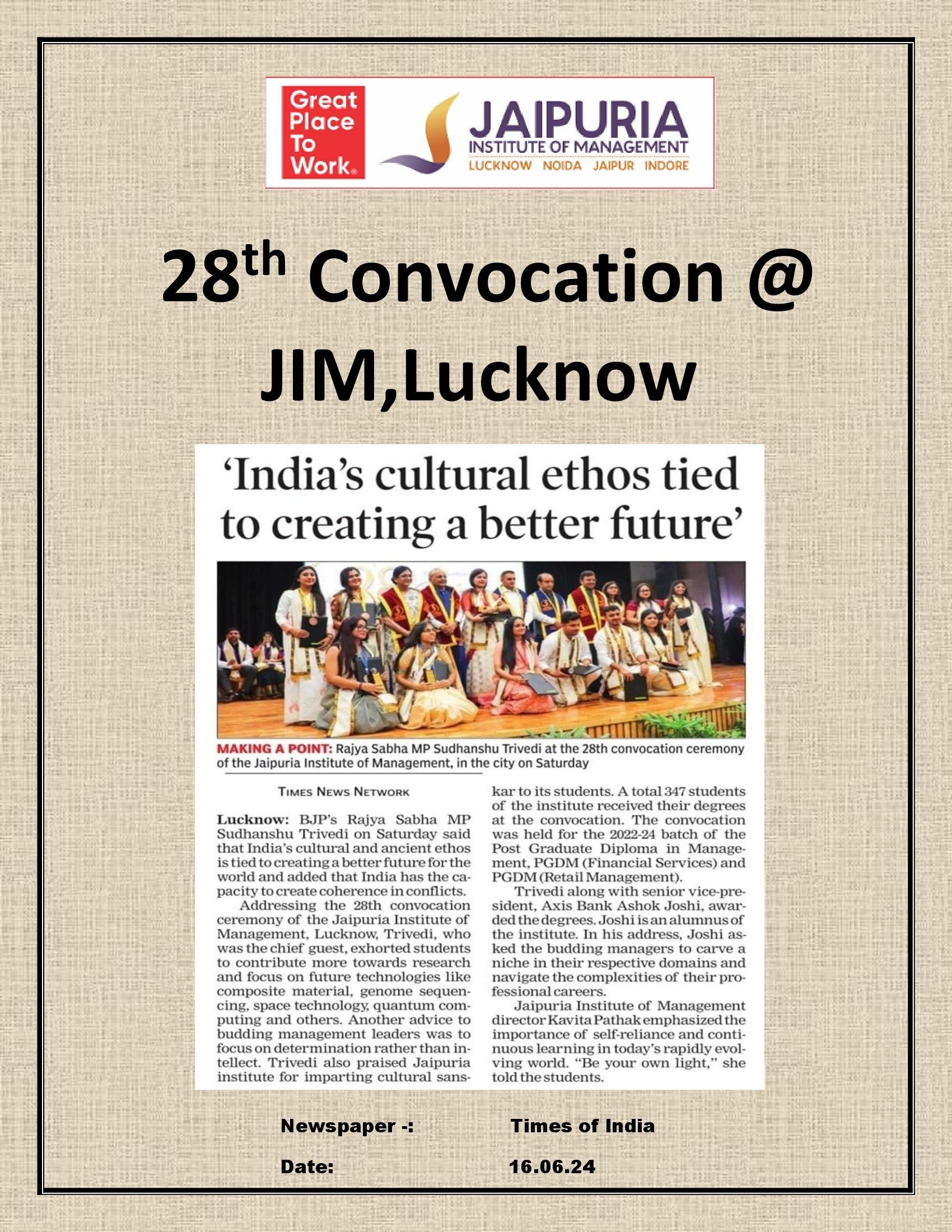 media highlights for the 28th Convocation Ceremony
